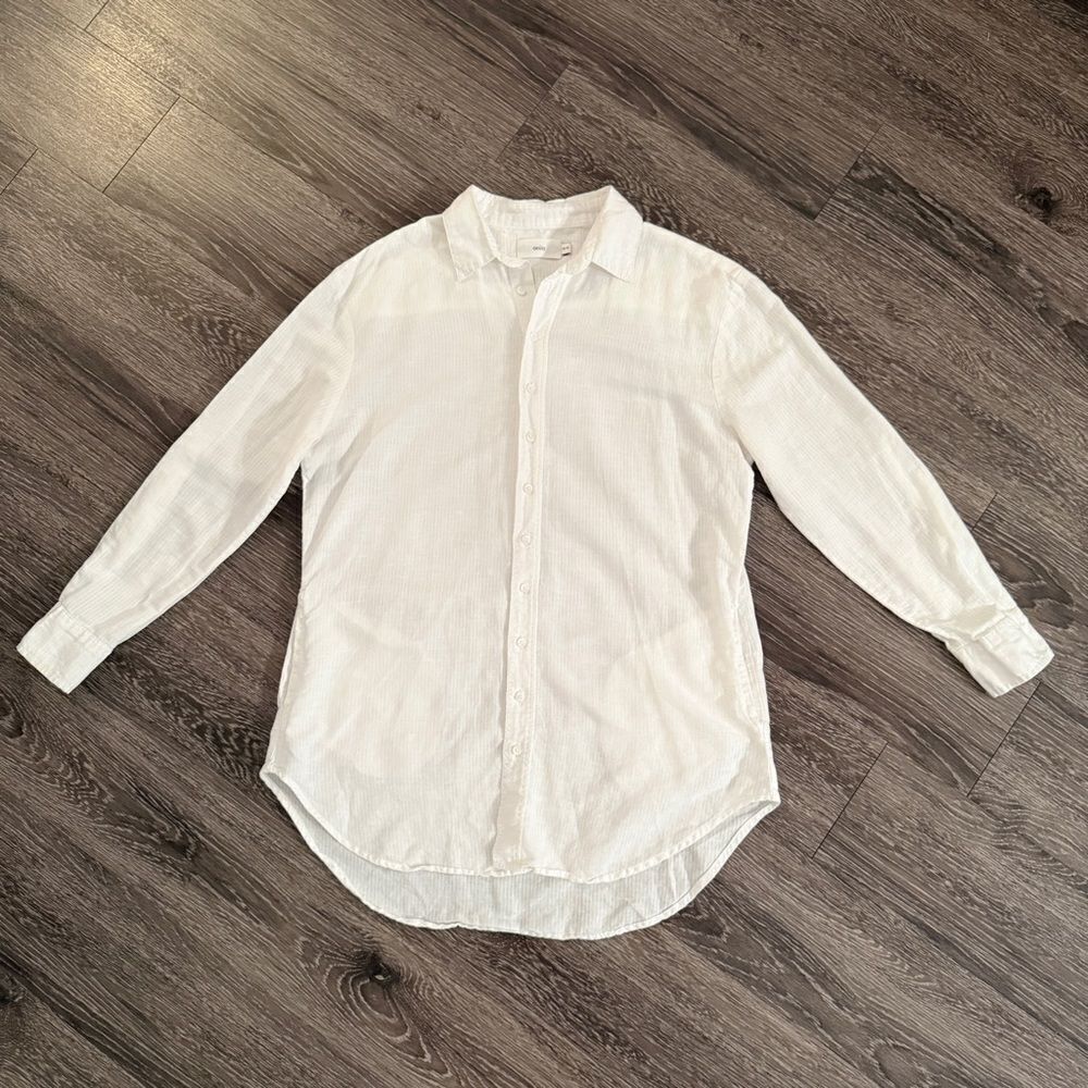 Onia Cotton Linen Blend Oversized Button Up
